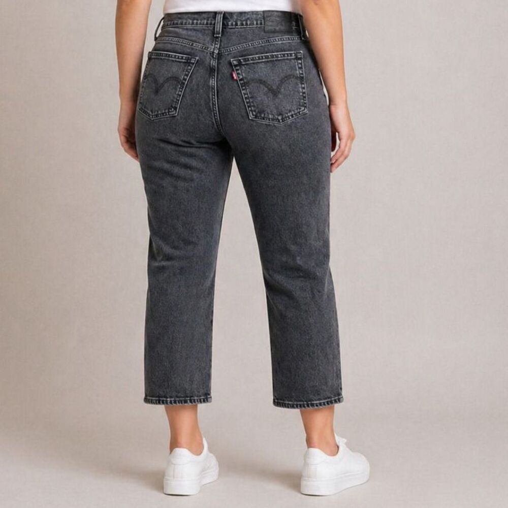 Levi’s Wedgie Straight Button Fly Jeans Black Washed 29